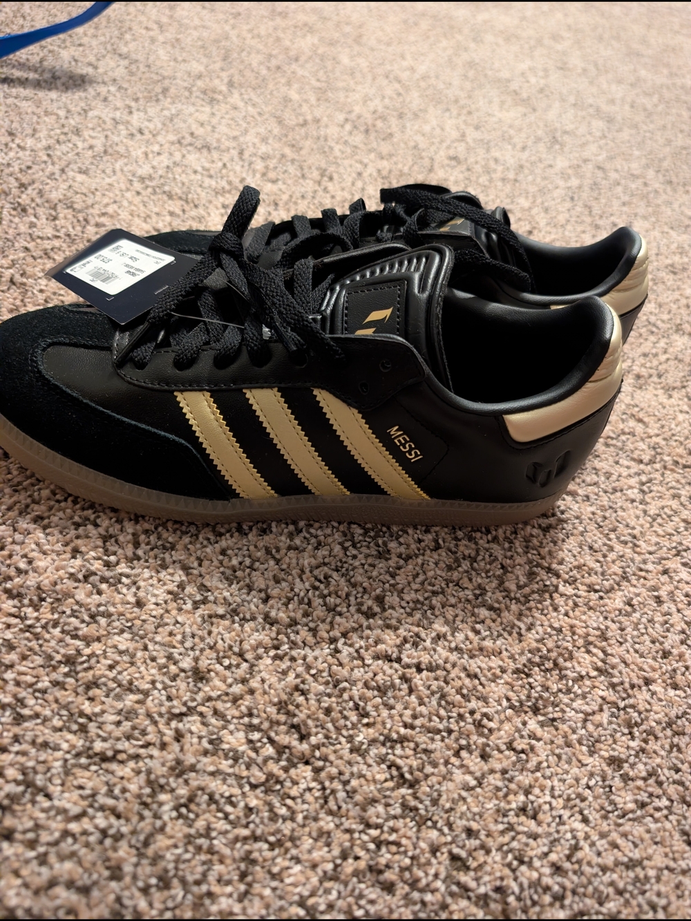 adidas Women's Black and Gold Athletic Sneakers - Messi Edition